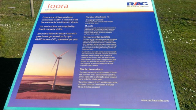 Information sign, Toora wind farm